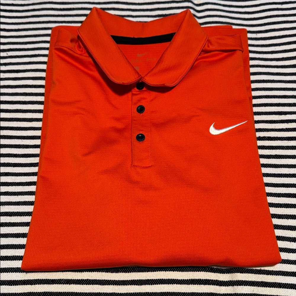 Nike Men's Vibrant Orange Polo Shirt